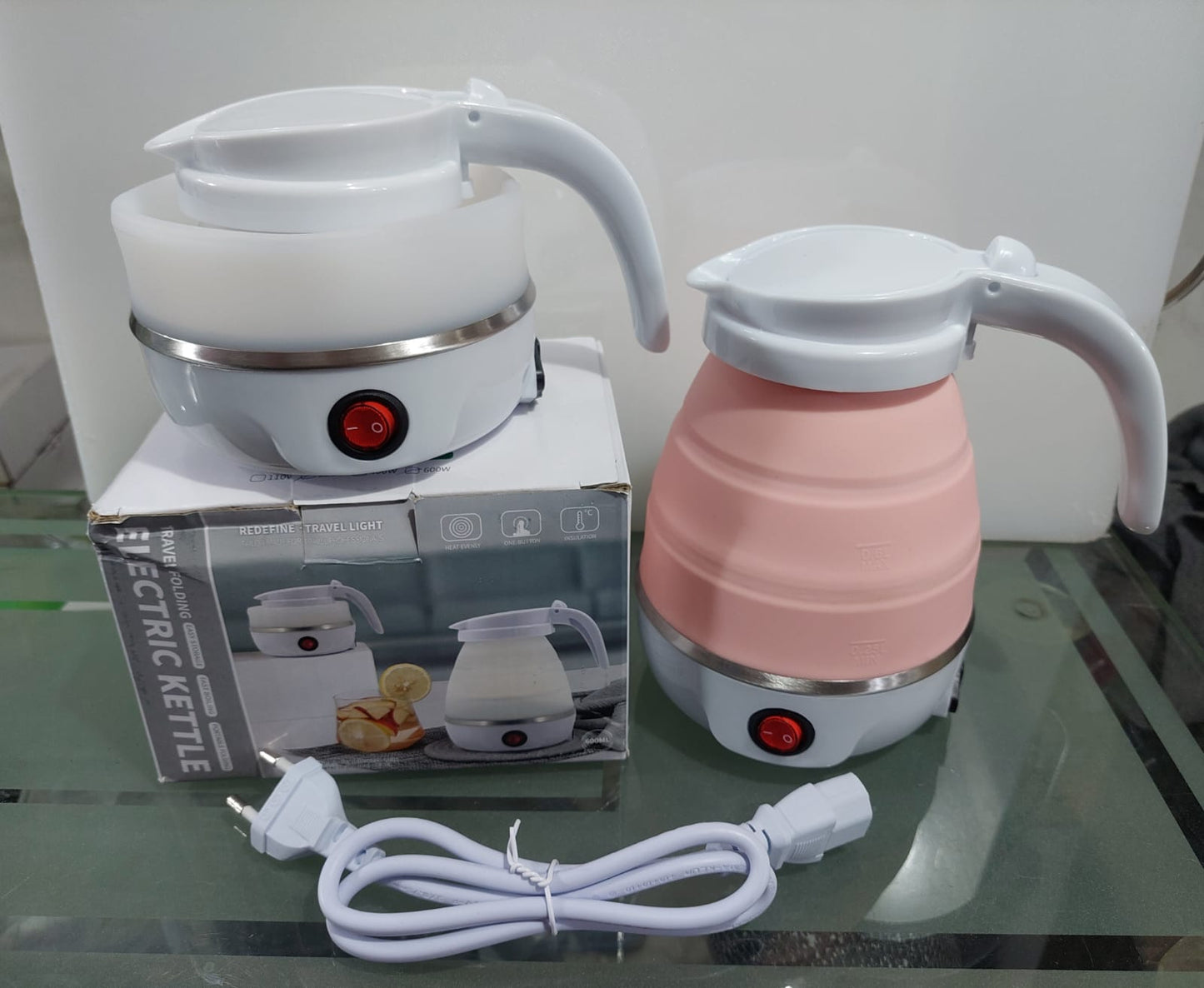 Foldable And Portable Teapot Water Heater Electric Kettle For Travel And Home Tea Pot Water Kettle Silica Gel Fast Water Boiling 600 Ml(Random Color )