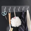 Transparent Sticky Hook | Wall Hooks Self Adhesive Clothes Coat | Door Hanger Towel Key Holder Bathroom Kitchen Storage Sticker Hook - Pack Of 4