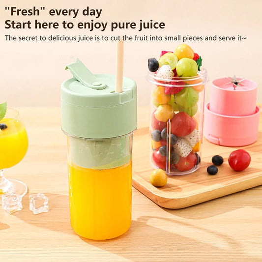 Mason Portable Mini Juicer Blender With Straw Cup | Juicer Portable Outdoor Juicing Cup | Home Mini Cordless Juicer (Random Color)